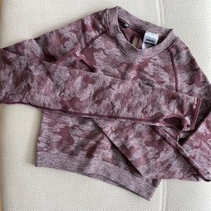 Gymshark Adapt Camo Purple Longsleeve Crop